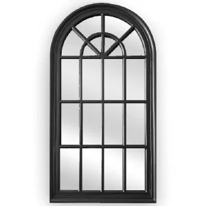 Matte Black Arch Window Style Mirror 100cm x 180cm