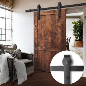 Matte Finish Sliding Barn Door Hardware Track Set 4m Cefito