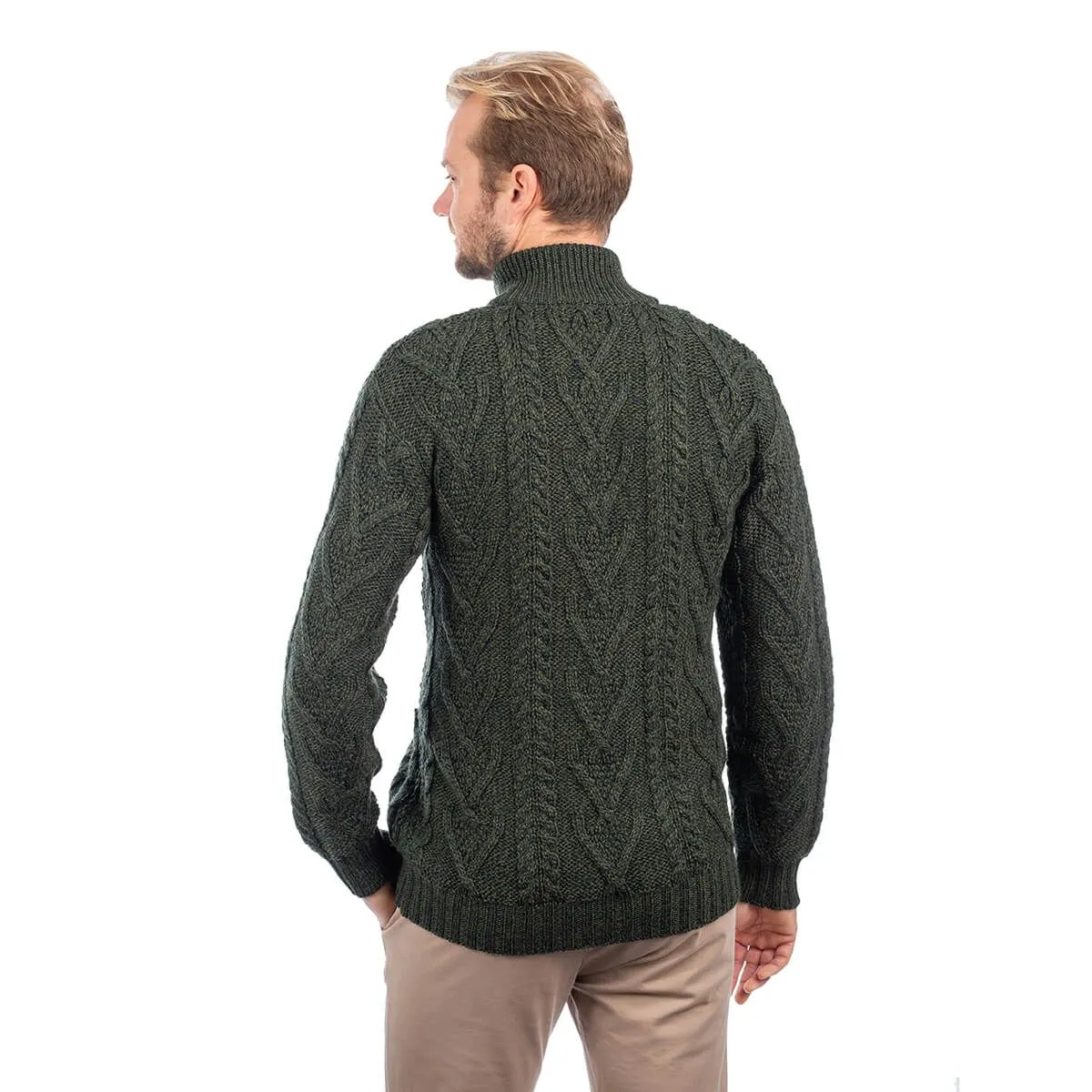 Men's Merino Knit Aran Zip Cardigan