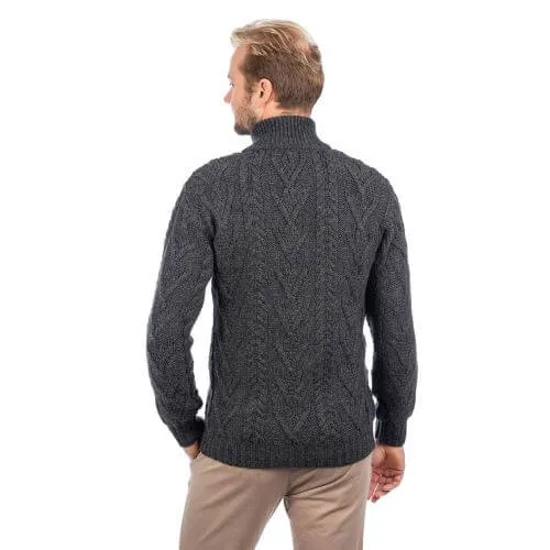 Men's Merino Knit Aran Zip Cardigan