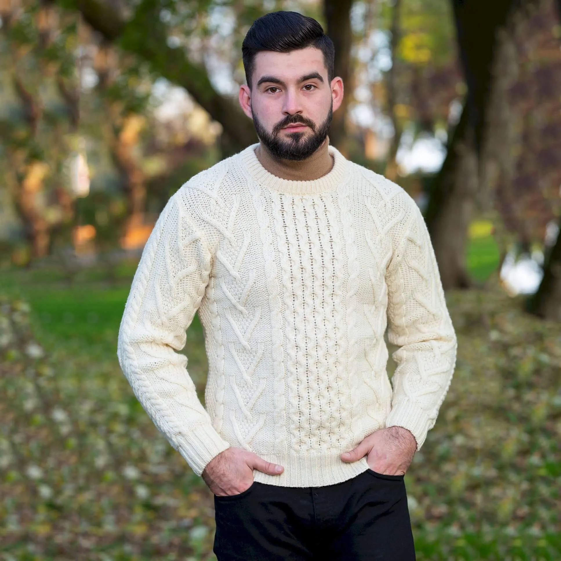 Men's Traditional Irish Aran Sweater