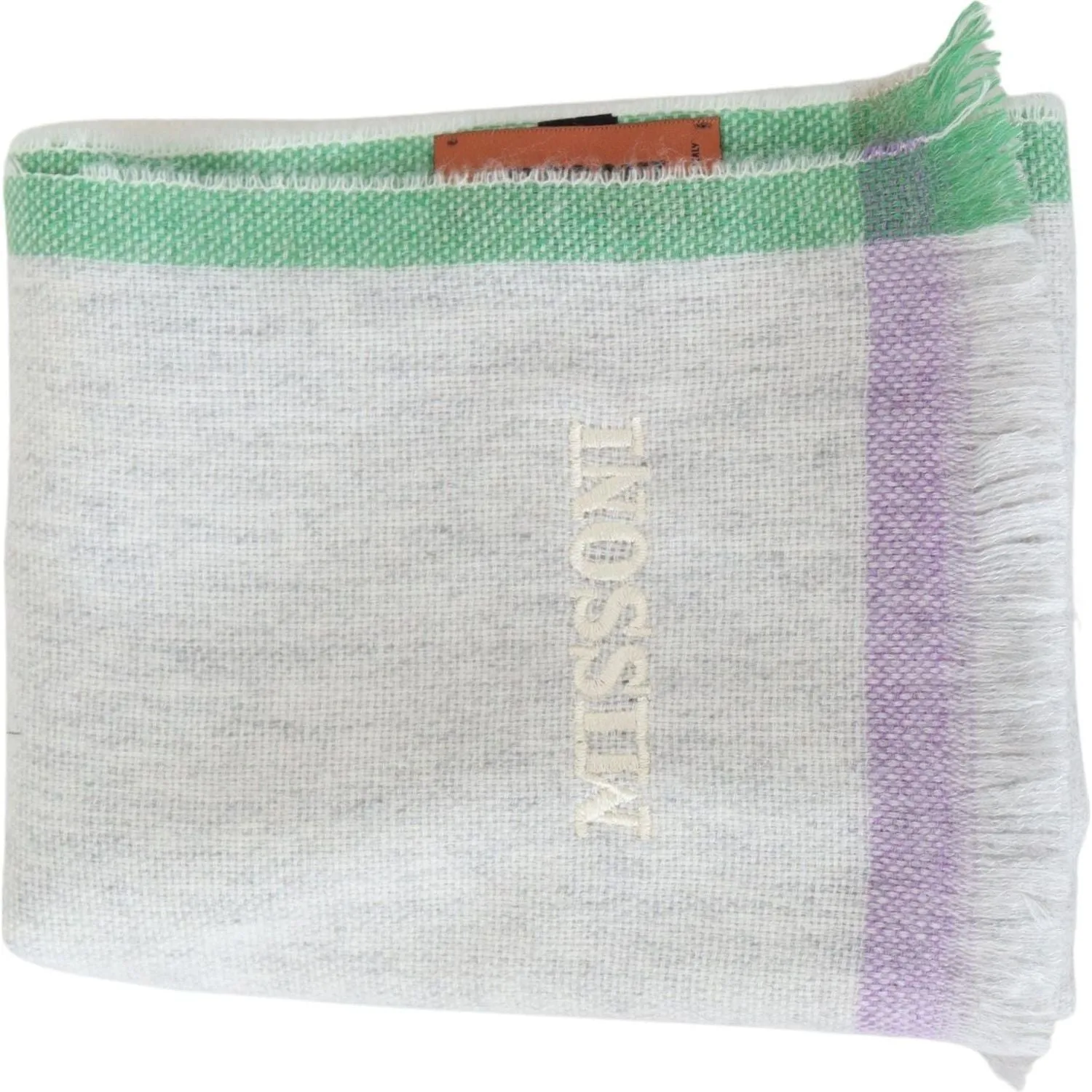 Missoni Multicolor Cashmere Line Pattern Scarf