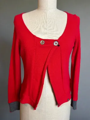 Nimpy Clothing upcycled 100% cashmere scarlet short cardigan small