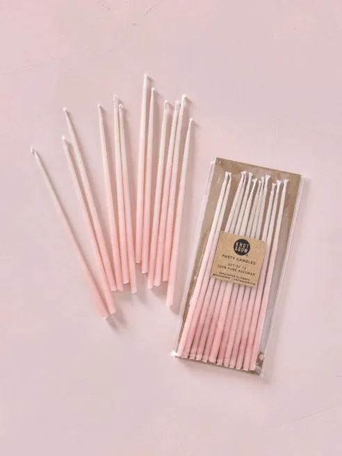 Ombre Pink Candles (12 pack)