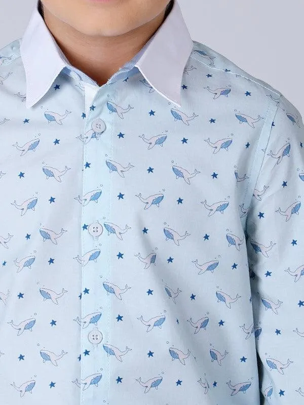 One Friday Blue Fish Shirt