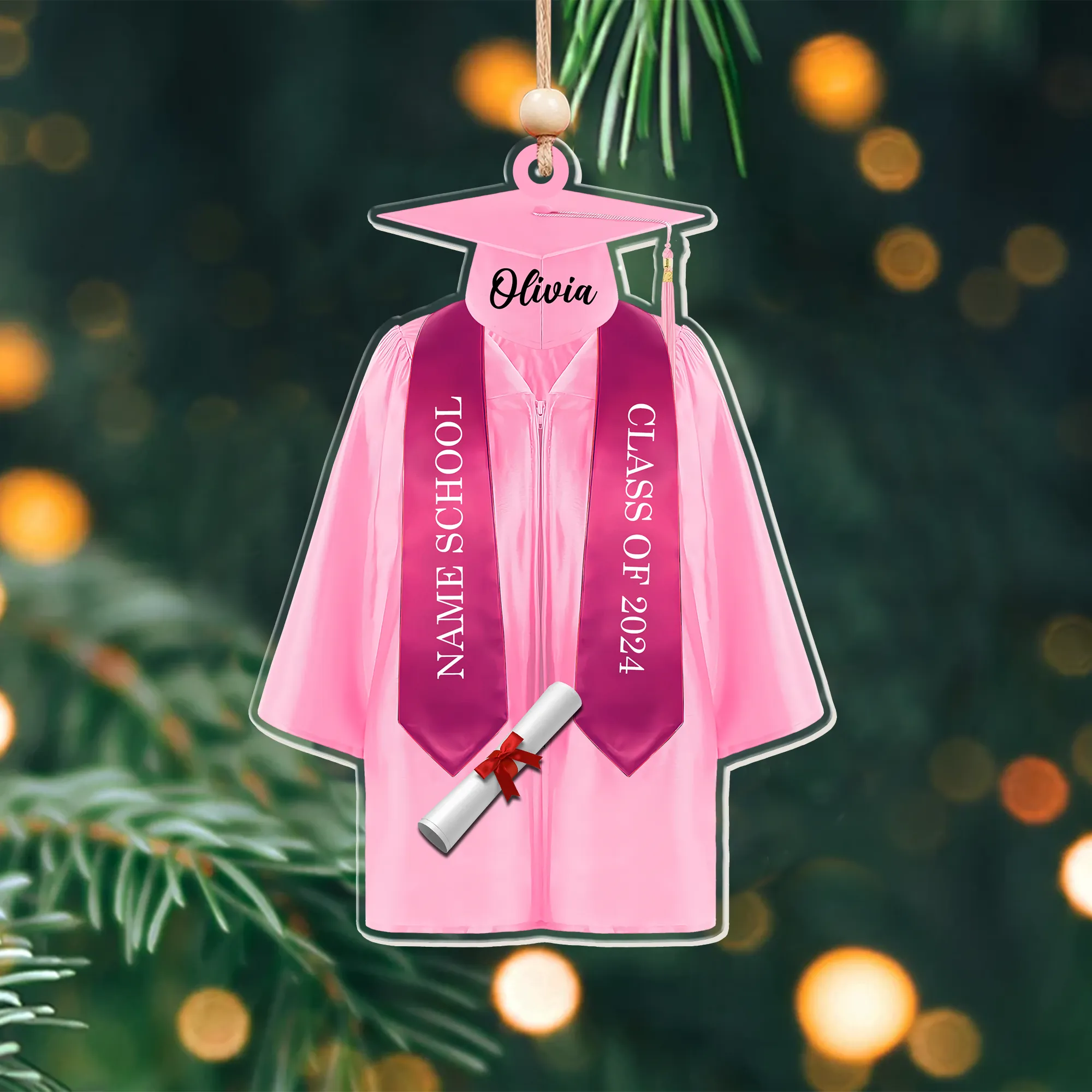 Personalized Graduation Ornament, Custom 2D Flatten Acrylic Ornament CF645