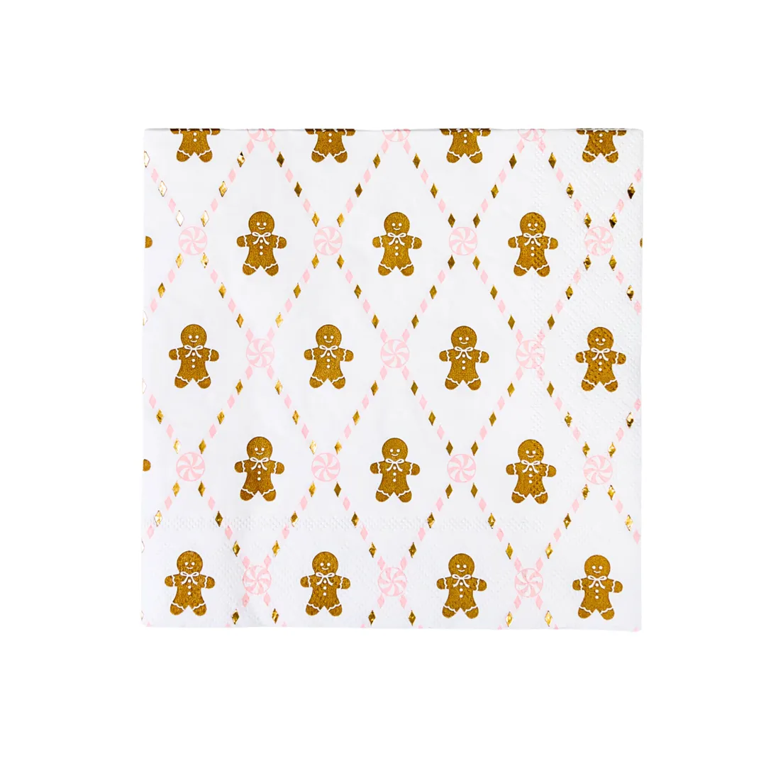 Pink Gingerbread Luncheon Napkins | 20 ct.