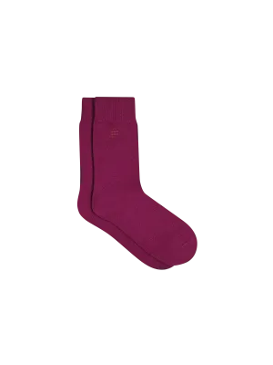 Recycled Cashmere Socks—plum purple