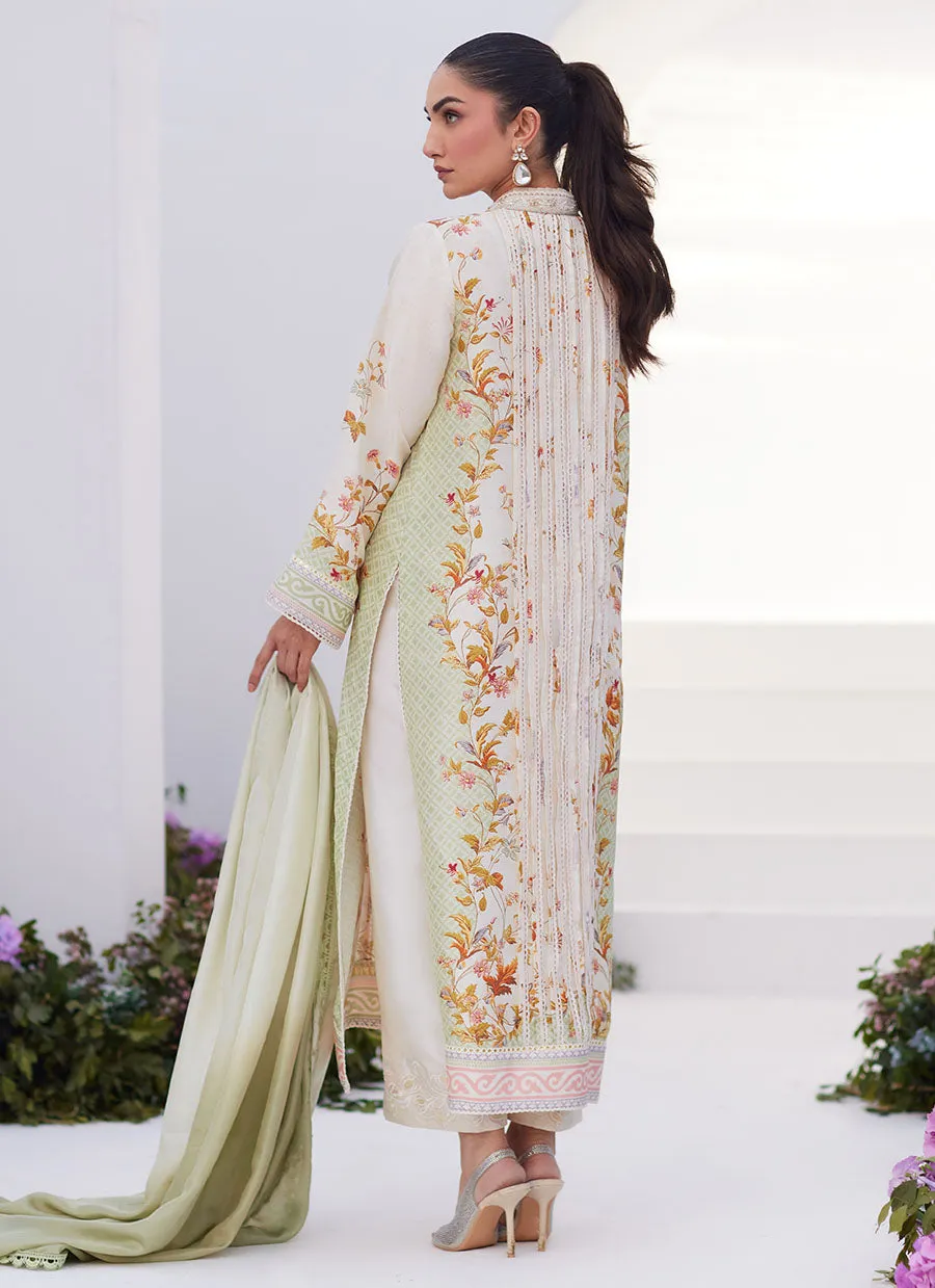 Sage Trellis Shirt and Dupatta