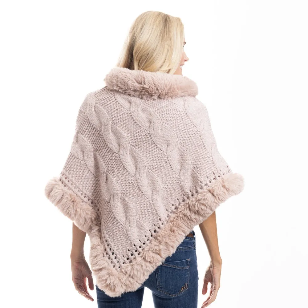 Travelers Luxe Chunky Cable Knit Poncho