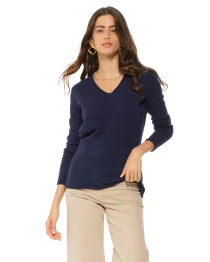 Women's Ultra-Light Cashmere V-Neck Sweater Blue